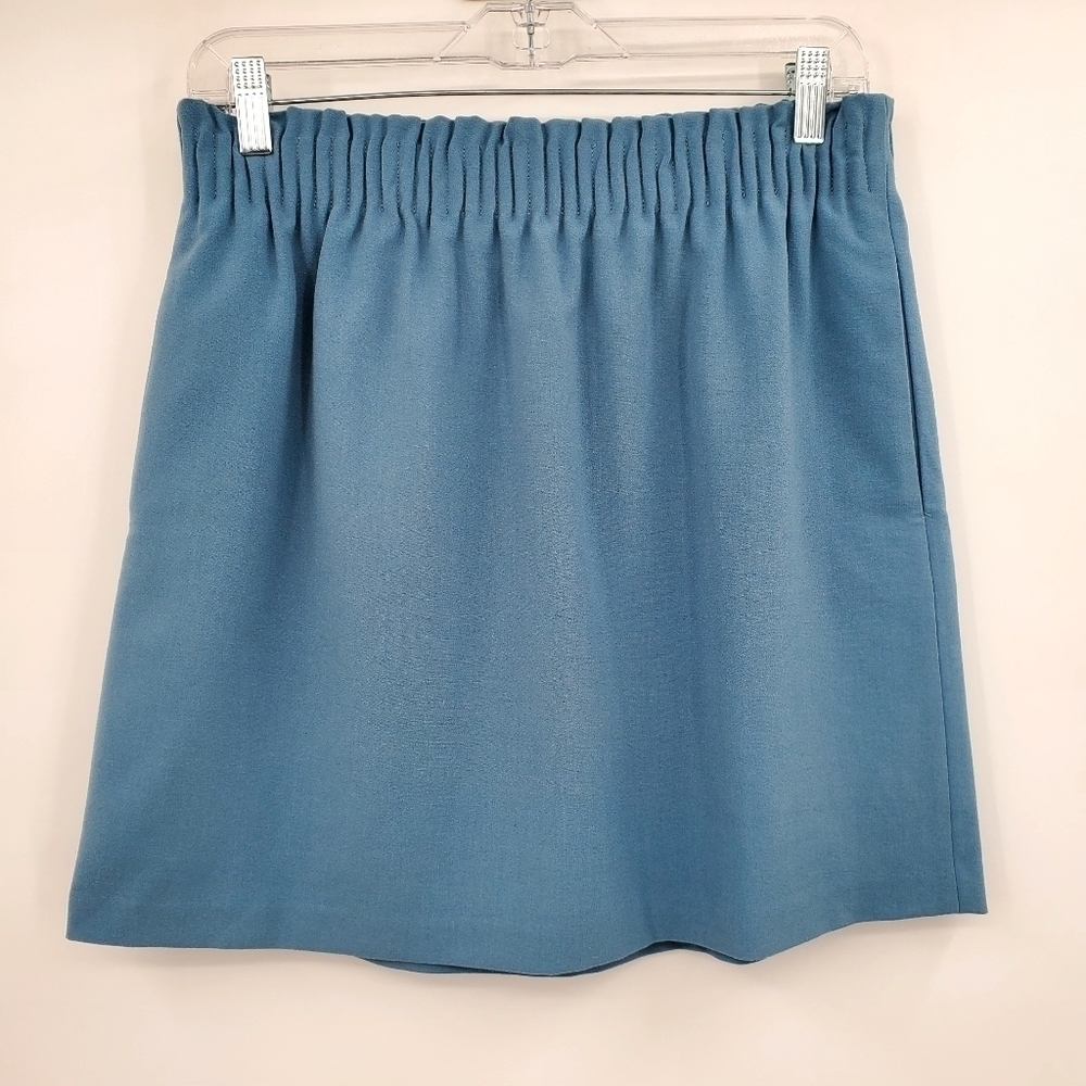 J.Crew Mercantile Solid Blue Pull on Casual Mini Skirt w/ Pockets